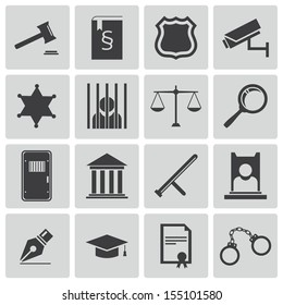 Vector Black Justice Icons Set