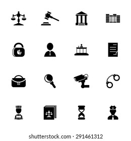 Vector black justice Icons set on white background