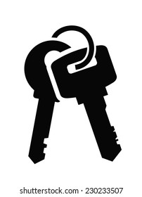 vector black Keys Icon on white background