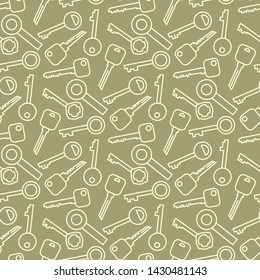 Vector black Keys pattern icon,sign,pictogram,symbol in thin line style isolated on a white background.Safety outline icon