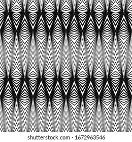 vector black kite shape wireframe seamless pattern on white