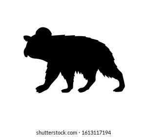 Vector black koala silhouette isolated on white background