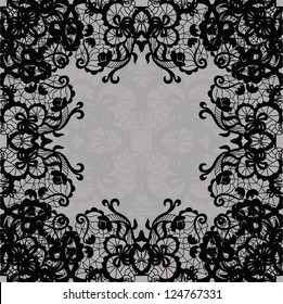 Vector Black Lace On Texture, Template.