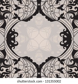 Vector black lace on texture, template.