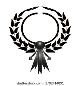 Vector Black Laurel Wreath Laurel Wreath With Black Ribbon