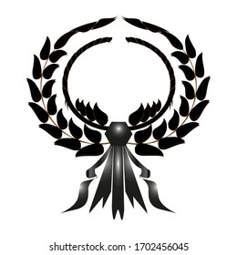 Vector Black Laurel Wreath Laurel Wreath With Black Ribbon