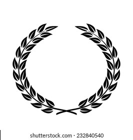 vector black Laurel Wreaths on white background