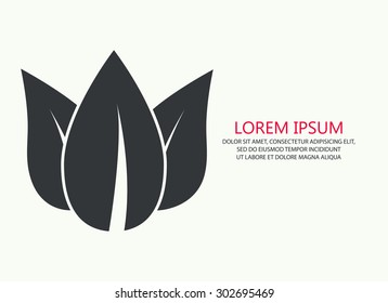 Vector of black leaf symbol or icon