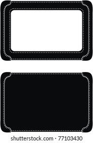 Vector black leather picture frame - set, an isolated illustration on white background