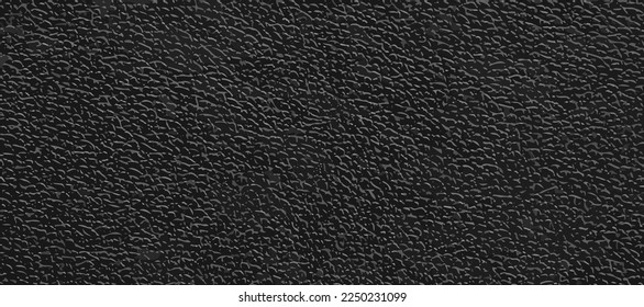 Vector black leather texture. Realistic dark skin cover background. Luxury fashion fabric backdrop. Horizontal clothes material banner. Natural wild pattern fabric. Asphalt realistic shape. Bitumen