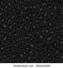 Vector black leopard print, endless background, trendy fashion design.