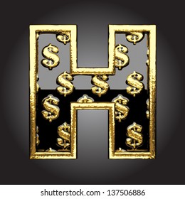 Vector black letter with dollars