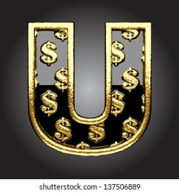 Vector black letter with dollars