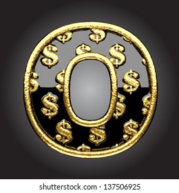 Vector black letter with dollars