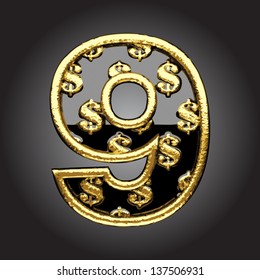 Vector black letter with dollars