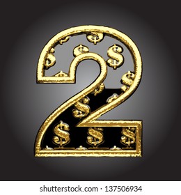 Vector black letter with dollars