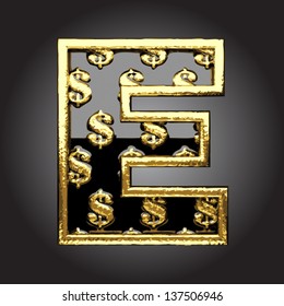 Vector black letter with dollars