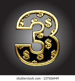Vector black letter with dollars