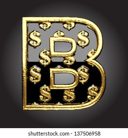 Vector black letter with dollars