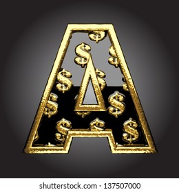 Vector black letter with dollars
