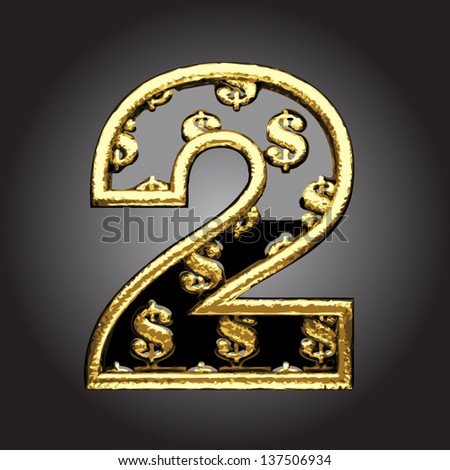 Vector black letter with dollars