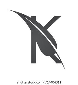 Vector Black Letter K Herbal Logo