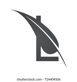 Vector Black Letter L Herbal Logo