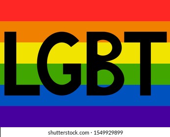 Vector black LGBT on the gay pride flag background