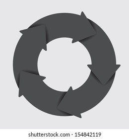 Vector black life cycle diagram. 5 Steps.