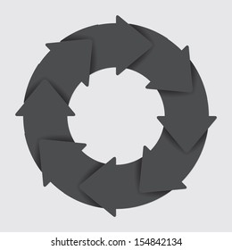 Vector black life cycle diagram. 8 Steps.
