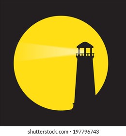 Vector Black Lighthouse