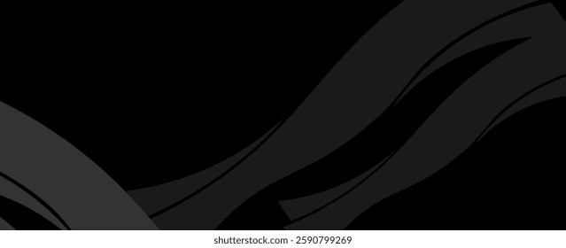Vector black line background curve element with white space for text and message design, overlapping layers, vector. eps 10