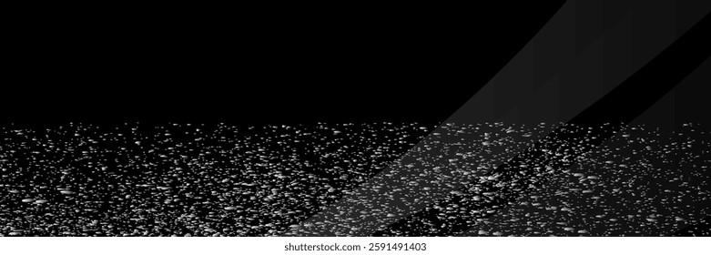 Vector black line background curve element with dots base for text and message design, overlapping layers