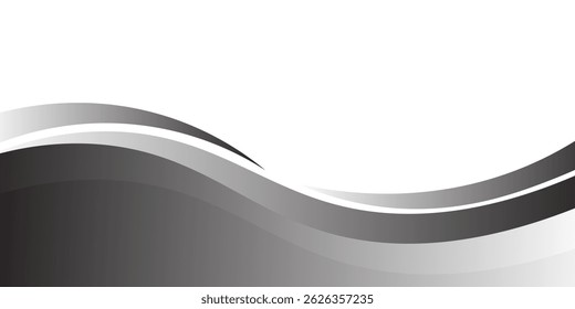 Elemento de curva de fondo de línea negra de Vector con espacio en blanco para el diseño de texto y mensajes, capas superpuestas, Vector