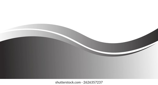 Elemento de curva de fondo de línea negra de Vector con espacio en blanco para el diseño de texto y mensajes, capas superpuestas, Vector