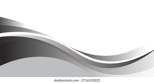 Elemento de curva de fondo de línea negra de Vector con espacio en blanco para el diseño de texto y mensajes, capas superpuestas, Vector