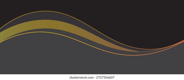 Elemento de curva de fondo de línea negra de Vector con espacio gris para el diseño de texto y mensajes, capas superpuestas, Vector