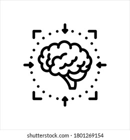 Vector black line concentration icon