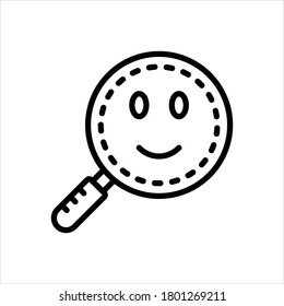 Vector black line found person, search icon