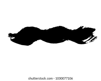 vector black line, grunge brush strokes ink paint isolated on white background
