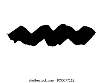 vector black line, grunge brush strokes ink paint isolated on white background
