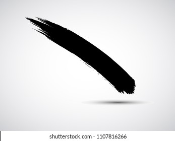 vector black line, grunge brush strokes ink paint isolated on white background