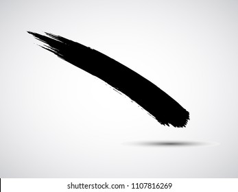 vector black line, grunge brush strokes ink paint isolated on white background