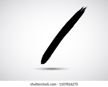 vector black line, grunge brush strokes ink paint isolated on white background