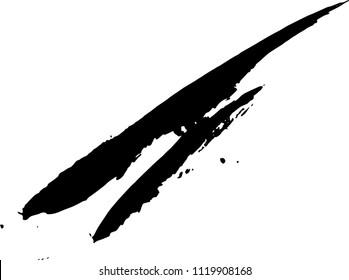 vector black line, grunge brush strokes ink paint isolated on white background