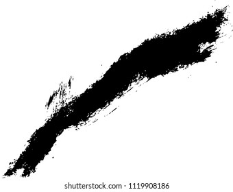 vector black line, grunge brush strokes ink paint isolated on white background