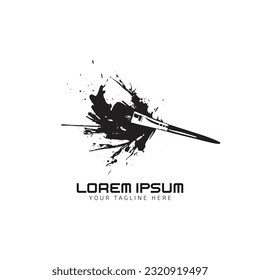 vector black line, grunge brush strokes ink paint isolated on white background