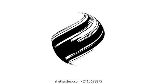 vector black line, grunge brush strokes ink paint isolated on white background