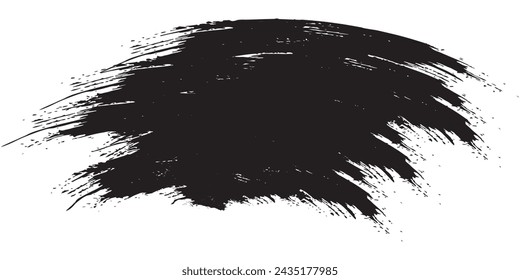 vector black line, grunge brush strokes ink paint isolated on white background