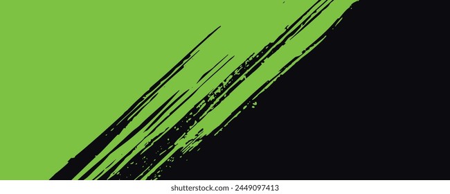 Línea negra de Vector, pinceladas de grunge pinceladas de tinta aisladas sobre fondo blanco
